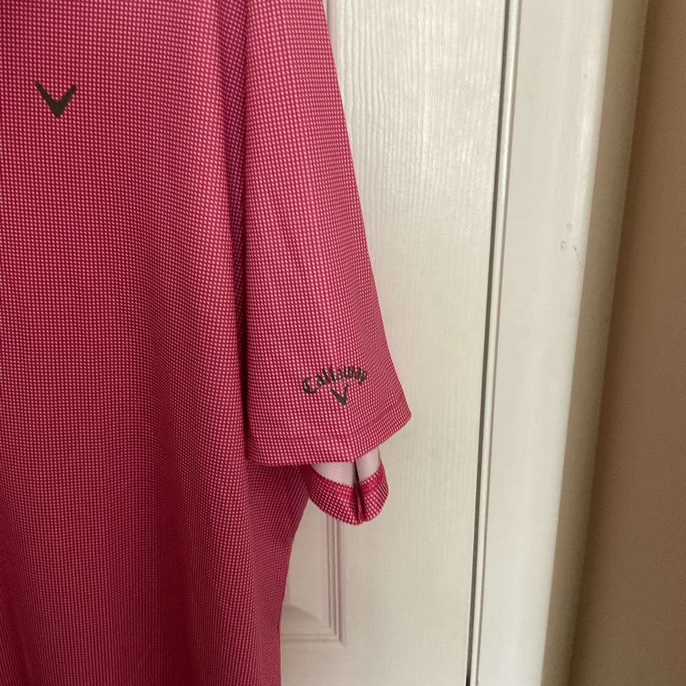 Callaway Crimson Checkered Pattern Button Down Sp… - image 4